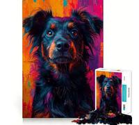 Rompecabezas de 1000 Piezas con Retrato de Perro Mestizo de Pastor alemán para Adultos Juguete de lógica para Jugar en Interiores Corte de precisión Regalo Ideal 38x52cm