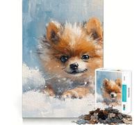 Rompecabezas de 1000 Piezas con Retrato de Perro Pomerania para Adolescentes, Juguete de lógica con Forma de Tren, Ideal para aliviar el estrés, con Corte Suave y un Regalo Memorable (50x75cm)