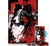 Rompecabezas de 1000 Piezas con Retrato de Perro Sheltie para Adolescentes Ideal para Relajarse y desconectar Obra de Arte nítida y Elegante 38x26cm