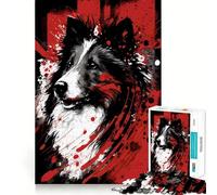 Rompecabezas de 1000 Piezas con Retrato de Perro Sheltie para Adultos Juguete Inteligente, Divertido y silencioso Corte preciso 50x75cm