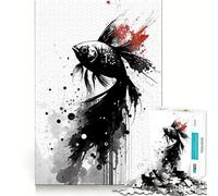 Rompecabezas de 1000 Piezas con Retrato de pez Beta,Bordes Lisos,Ideal para desarrollar la Mente,divertirse y Pasar un rato Agradable cumpleaños y para Aficionados (38x26cm)