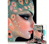 Rompecabezas de 1000 Piezas con Retrato de Pluma de Pavo Real para Adultos Juguete de lógica Resistente, Divertido y Relajante Bordes definidos Regalo Memorable (38x52cm)