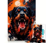 Rompecabezas de 1000 Piezas con Retrato de Rottweiler para Adolescentes Mejora la Memoria Ideal para Relajarse Diseño Elegante y práctico (38x52cm)