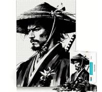 Rompecabezas de 1000 Piezas con Retrato de samurái V para Adultos Ideal para estimular la Memoria, Relajarse y Jugar con Rompecabezas Corte Suave Regalo de cumpleaños (38x52cm)