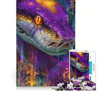 Rompecabezas de 1000 Piezas con Retrato de Serpiente Colorida y símbolos asiáticos, Juego práctico, Regalo de cumpleaños, cumpleaños y Navidad 50x75cm