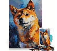 Rompecabezas de 1000 Piezas con Retrato de Shiba Inu Vibrante Diversión para ejercitar la Mente Encaje Huecos Actividad para Fortalecer los Lazos Familiares (38x26cm)