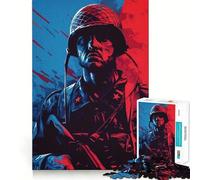 Rompecabezas de 1000 Piezas con Retrato de Soldado para Adolescentes Juguete de lógica Fina, Divertido y Relajante Decoración de Pared con Bordes limpios (38x52cm)