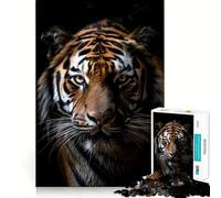 Rompecabezas de 1000 Piezas con Retrato de Tigre en Primer Plano para Adultos y Adolescentes Juguete Mental para Relajarse y calmar Regalo 38x52cm