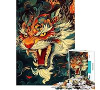 Rompecabezas de 1000 Piezas con Retrato de Tigre estilizado Rompecabezas para Adultos Juegos relajantes Una Obra de Arte cumpleaños y Navidad (tamaño 38x52cm)