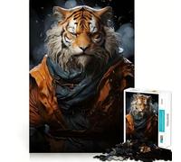 Rompecabezas de 1000 Piezas con Retrato de Tigre Guerrero para Adultos Juego Divertido y fácil de armar Ideal para divertirse en Familia (38x52cm)