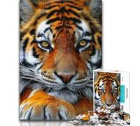 Rompecabezas de 1000 Piezas con Retrato de Tigre para Adultos y Adolescentes Ejercita el Cerebro, Juguetes adictivos para Cultivar la Paciencia, Ideal para Parejas 38x26cm