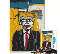 Rompecabezas de 1000 Piezas con Retrato de Trump al Estilo del Arte Callejero Juguete de Corte Premium para ejercitar la Mente Un Regalo Divertido para Pasar un Buen rato y para cumpleaños (50x75cm)