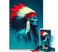 Rompecabezas de 1000 Piezas con Retrato de un Antiguo Jefe Nativo Americano para Adolescentes Juguete para desarrollar la Mente Diseño Divertido y Relajante armar (38x52cm)