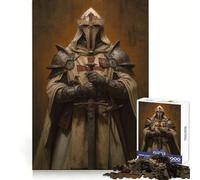 Rompecabezas de 1000 Piezas con Retrato de un Caballero templario para Adultos Juguete Mental Relajante y Divertido Corte Premium Regalo de cumpleaños 38x52cm