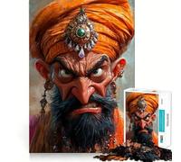 Rompecabezas de 1000 Piezas con Retrato de un Hombre Indio Enojado Juego cognitivo Divertido Troquelado de Alta precisión aliviar el estrés (38x52cm)