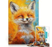 Rompecabezas de 1000 Piezas con Retrato de Zorro Sonriente para Adultos Fortalece la Memoria Arte de Bordes limpios y tranquilos Coleccionable 38x26cm