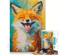 Rompecabezas de 1000 Piezas con Retrato de Zorro Sonriente para Adultos Juguete para ejercitar la Mente Diseño de fácil Montaje Regalo de Temporada 50x75cm