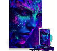 Rompecabezas de 1000 Piezas con Retrato del Espíritu del Bosque Neón para Adultos y Adolescentes Desarrolla la Capacidad Cerebral Diseño Elegante Regalo Ideal (38x26cm)