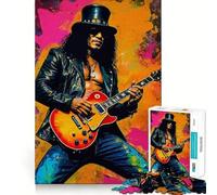 Rompecabezas de 1000 Piezas con Retrato del Guitarrista Saul Hudson Slash para Adolescentes Juguete para ejercitar la Mente Regalo de Temporada para un Momento de Tranquilidad (38x52cm)