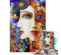 Rompecabezas de 1000 Piezas con Retrato en Mosaico de Dos Mujeres Rompecabezas para Adultos Actividades Familiares Entrenamiento para el Cerebro y Las Manos Ideal para Reducir el estrés 38x26cm