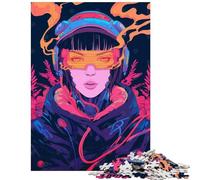 Rompecabezas de 1000 Piezas con Retrato Femenino Cyberpunk para Adultos y familias Ideal para Entrenar el Cerebro y Las Manos Reducir el estrés (38x52cm)