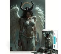Rompecabezas de 1000 Piezas con Retrato híbrido de ángel y Demonio para Adultos Juego de Memoria y concentración Ajuste, Compacto y Divertido para Jugar en Familia (38x52cm)