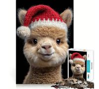 Rompecabezas de 1000 Piezas con Retrato navideño de Alpaca Juego de ingenio con Troquelado de Alta precisión Un pasatiempo Fascinante para los Momentos de Ocio (50x75cm)