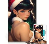 Rompecabezas de 1000 Piezas con Retrato navideño de Chica Anime Juguete Creativo para desarrollar la Creatividad Encaje Seguro sin Piezas Sueltas Actividad para Compartir con Seres Queridos (38x26cm)
