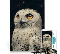 Rompecabezas de 1000 Piezas con Retrato Nocturno de búho Nival para Adolescentes Juguete de lógica Fina, Divertido y Relajante Decoración de Pared con Bordes limpios (38x52cm)