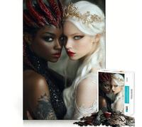 Rompecabezas de 1000 Piezas con Retratos de ángeles y Demonios para Adultos Juego de concentración Mental, Corte láser Actividad Nocturna Divertida para Toda la Familia (38x52cm)