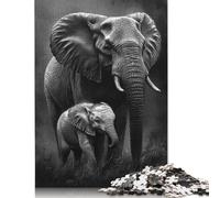 Rompecabezas de 1000 Piezas con Retratos de Familia de Elefantes para Adultos y Adolescentes Mayores de 12 años (75 x 50 cm)