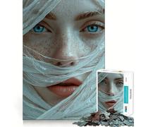 Rompecabezas de 1000 Piezas con Rostro de Mujer con Velo para Adolescentes Estimula la Mente Divertido Cierre Seguro Sin Piezas Sueltas Una Forma entretenida de Pasar el Tiempo Libre (38x26cm)