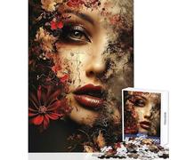 Rompecabezas de 1000 Piezas con Rostro de Mujer para Adolescentes Juego práctico para la diversión Familiar Juguete antiestrés Que Mejora el Amor Entre Parejas (50x75cm)