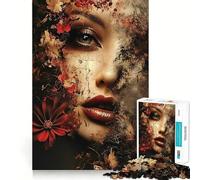 Rompecabezas de 1000 Piezas con Rostro de Mujer para Adultos,Juego de concentración Mental,Corte láser, Actividad Divertida para Toda la Familia (38x52cm)