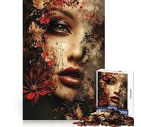 Rompecabezas de 1000 Piezas con Rostro de Mujer para Adultos Piensa, Entrena, sé Serena, escapa, Bordes definidos, Regalo Creativo (50x75cm)