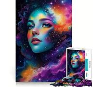 Rompecabezas de 1000 piezas con rostro de niña hermosa,diseño de nebulosa,decoración limpia y funcional,juego de concentración mental,juego para momentos de tranquilidad,regalo de cumpleaños (38x26cm)