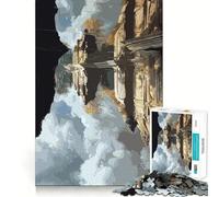 Rompecabezas de 1000 Piezas con ruinas de templos reflejadas para Adolescentes Mejora la Memoria Ideal para Relajarse Bordes precisos Regalo Elegante (38x26cm)