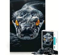 Rompecabezas de 1000 Piezas con Serpiente Amarilla de Ojos feroces para Adolescentes Mejora la Memoria Suave y Relajante Corte Premium Sorpresa de cumpleaños (50x75cm)