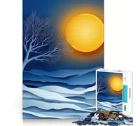 Rompecabezas de 1000 Piezas con Silueta de árbol y Luna para Adultos Regalo Ideal para ejercitar la Mente Juguete Divertido y silencioso Diseño para armar 38x26cm