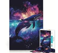 Rompecabezas de 1000 Piezas con Silueta de Ballena galáctica para Adolescentes Diversión para estimular la Mente Manualidad de Corte de Alta precisión Actividad Relajante para desconectar (50x75cm)
