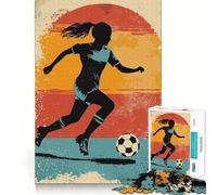 Rompecabezas de 1000 Piezas con Silueta de Jugador de fútbol para Adolescentes Ideal para Mejorar la Memoria, Relajarse y divertirse Corte Firme Regalo Festivo (38x52cm)