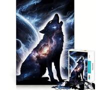 Rompecabezas de 1000 Piezas con Silueta de Lobo Aullando para Adolescentes Estimula la Mente Divertido,con Cierre Seguro y sin Piezas Sueltas Una Forma entretenida de Pasar el Tiempo Libre (38x52cm)