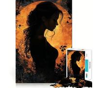 Rompecabezas de 1000 Piezas con Silueta de Mujer y Luna para Adolescentes Juego Inteligente para fomentar la convivencia y Crear una Obra de Arte 38x26cm