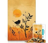 Rompecabezas de 1000 Piezas con Silueta de pájaro al Atardecer para Adolescentes Juguete de lógica sólida, Divertido y Relajante Corte de precisión Artículo de Santa Claus 50x75cm