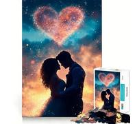 Rompecabezas de 1000 Piezas con Silueta de Pareja Enamorada para Adolescentes Juego Inteligente para Fortalecer los Lazos Familiares Obra de Arte para armar 38x52cm