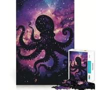 Rompecabezas de 1000 Piezas con Silueta de Pulpo y Galaxia para Adolescentes Juguete Educativo para Toda la Familia Corte de Calidad Regalo Elegante (38x26cm)