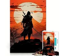 Rompecabezas de 1000 Piezas con Silueta de samurái contra el Sol Naciente para Adultos Ideal para ejercitar la Memoria y Disfrutar del Tiempo Libre Diseño para armar Colección de Arte (50x75cm)