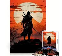 Rompecabezas de 1000 Piezas con Silueta de samurái contra el Sol Naciente para Adultos Ideal para ejercitar la Memoria y Disfrutar del Tiempo Libre Diseño para armar Colección de Arte (50x75cm)