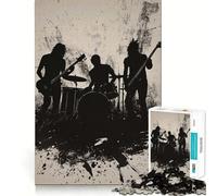 Rompecabezas de 1000 Piezas con Siluetas de Bandas de Rock para Adolescentes Juguete Intelectual para la relajación Mental Corte de Calidad Regalo Ideal para Las Fiestas (38x52cm)