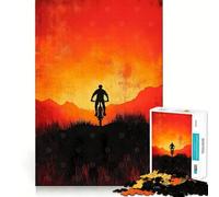 Rompecabezas de 1000 Piezas con Siluetas de Ciclismo de montaña para Adolescentes Juguete para aliviar el estrés Diseño artístico y fácil de Usar 50x75cm